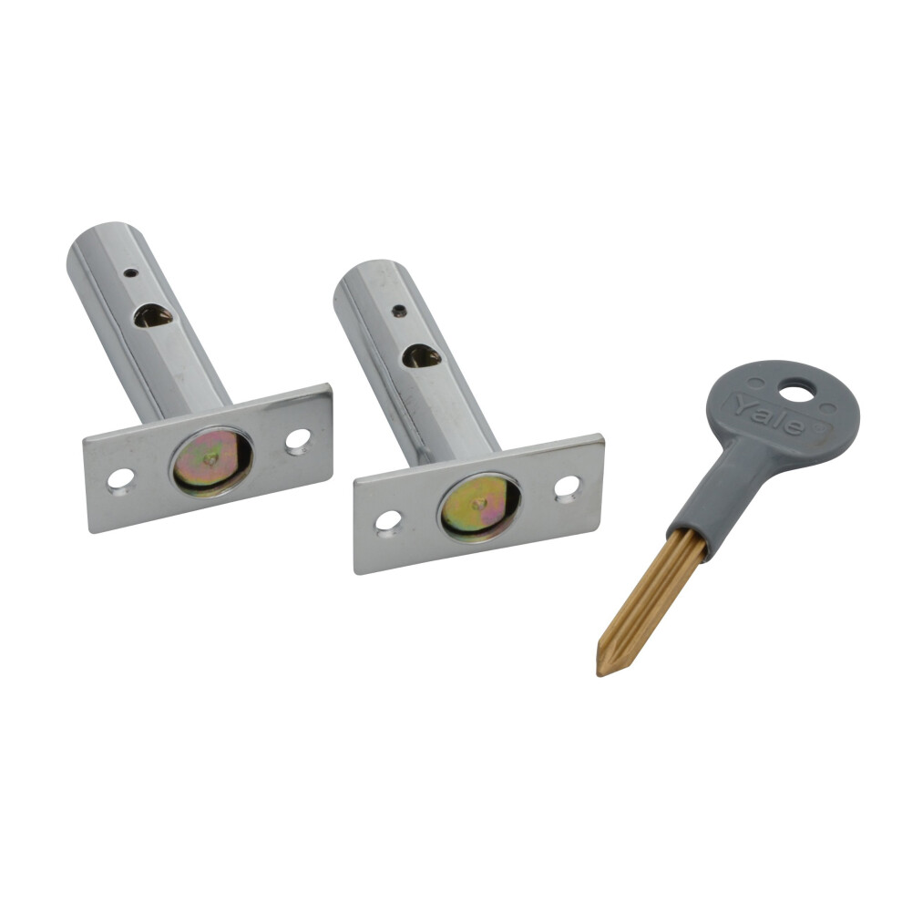 Yale Locks P2PM444CH Door Security Bolt Polished - Chrome Finish (Visi Pack) of 2