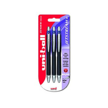 uni-ball 153486383 SXN-210 Jetstream RT Rollerball Pens, Blue Smudge Resistant and Tamper Free Ink, 1.0mm Ball, Rubberized Grip, Package of 3