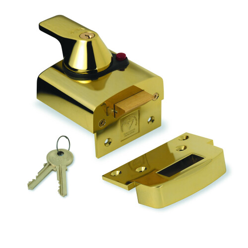 Yale Yale Locks BS1 Nightlatch British Standard Security Lock 60 mm Brasslux Finish Visi Pack 1