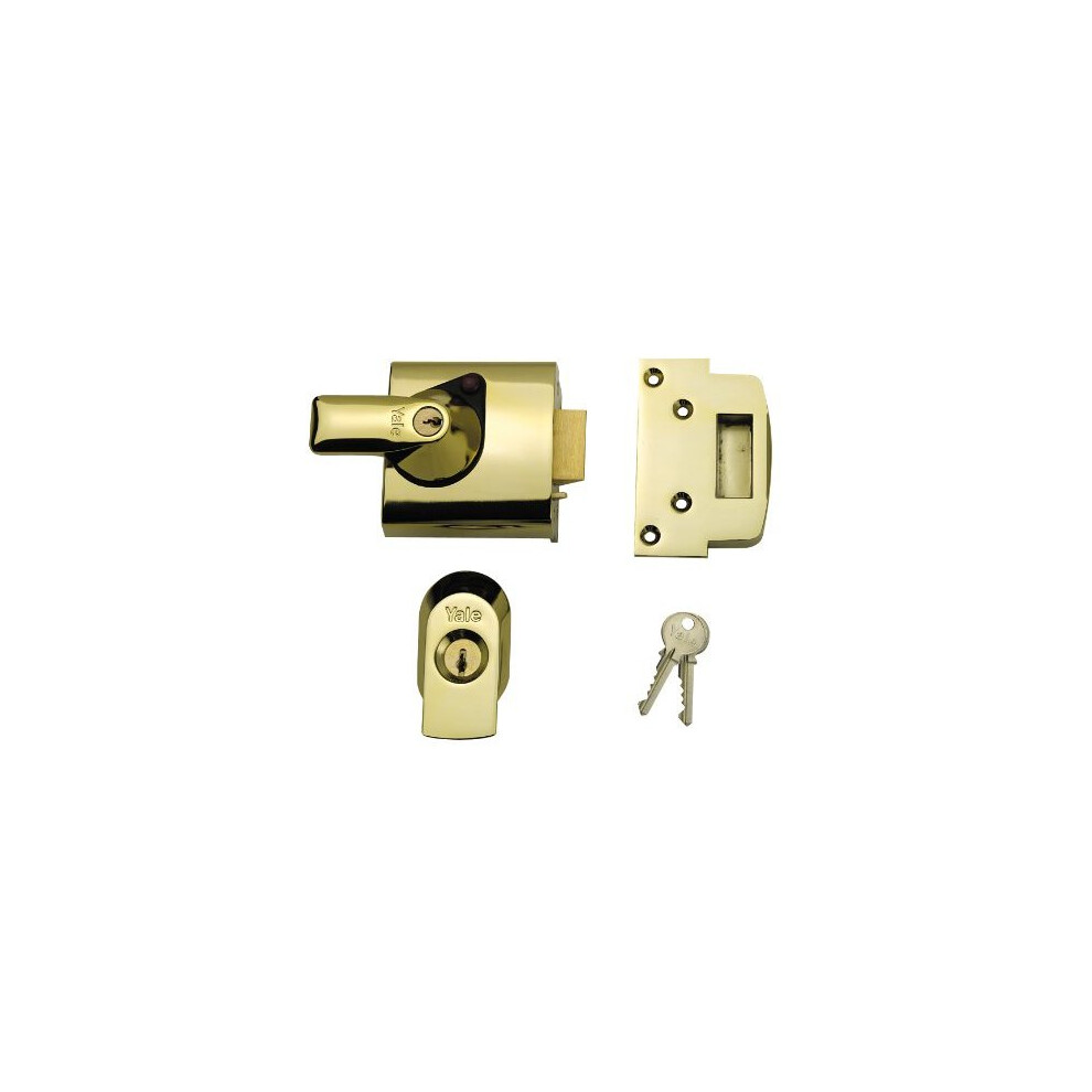 Yale Locks BS1 Nightlatch British Standard Security Lock 60 mm Brasslux Finish Visi Pack