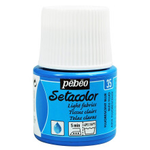 Pintura para tecido - PéBéo - Setacolor - Azul fluorescente - 45 ml - Acabamento mate
