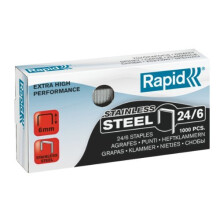 Rapid 24858100 24/6 Super Strong Staples, Hard Steel Wire, 6 mm Leg Length, 30 Sheets, Pack of 1000