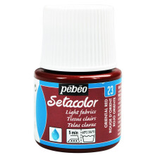 Pintura para tecido - PéBéo - Setacolor - Vermelho oriental - 45 ml - Acabamento mate