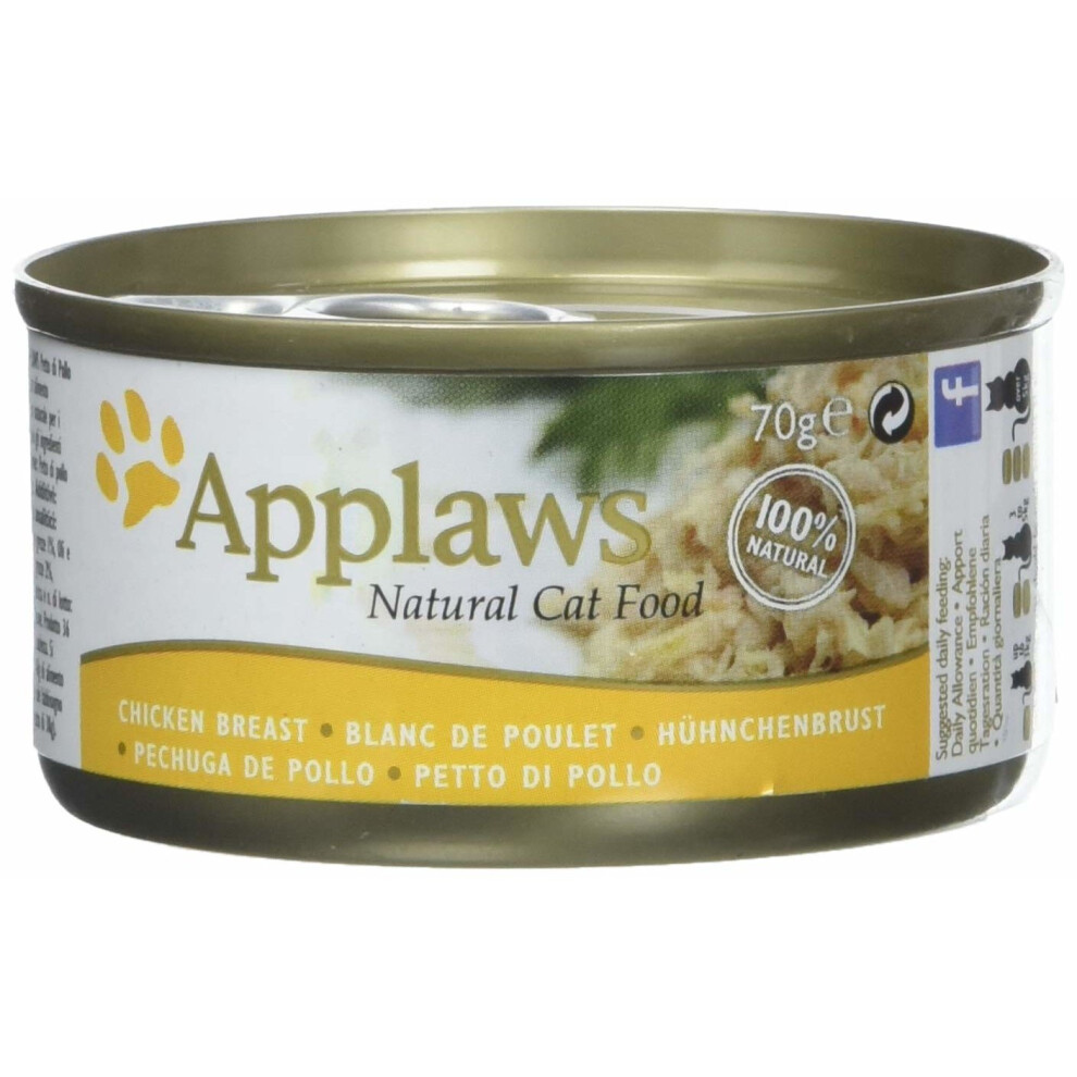Applaws Cat Food Tin Chicken, 70G, Pack Of 24