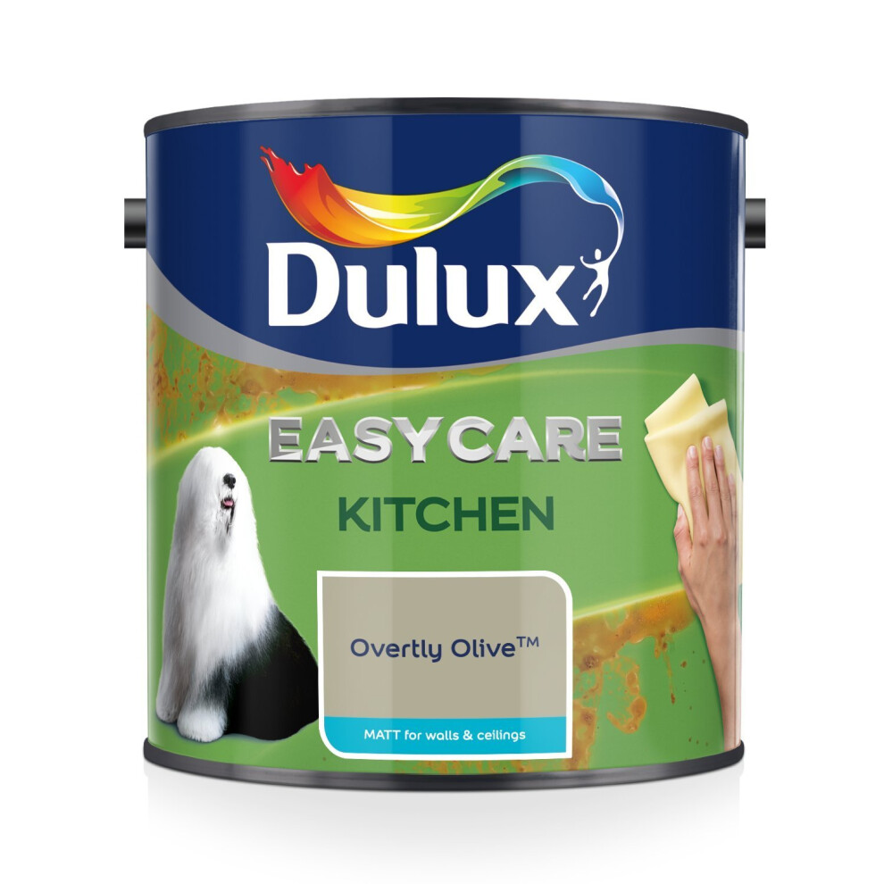 Dulux Easycare Kitchen Matt Paint, Overtly Olive, 2.5 Litre