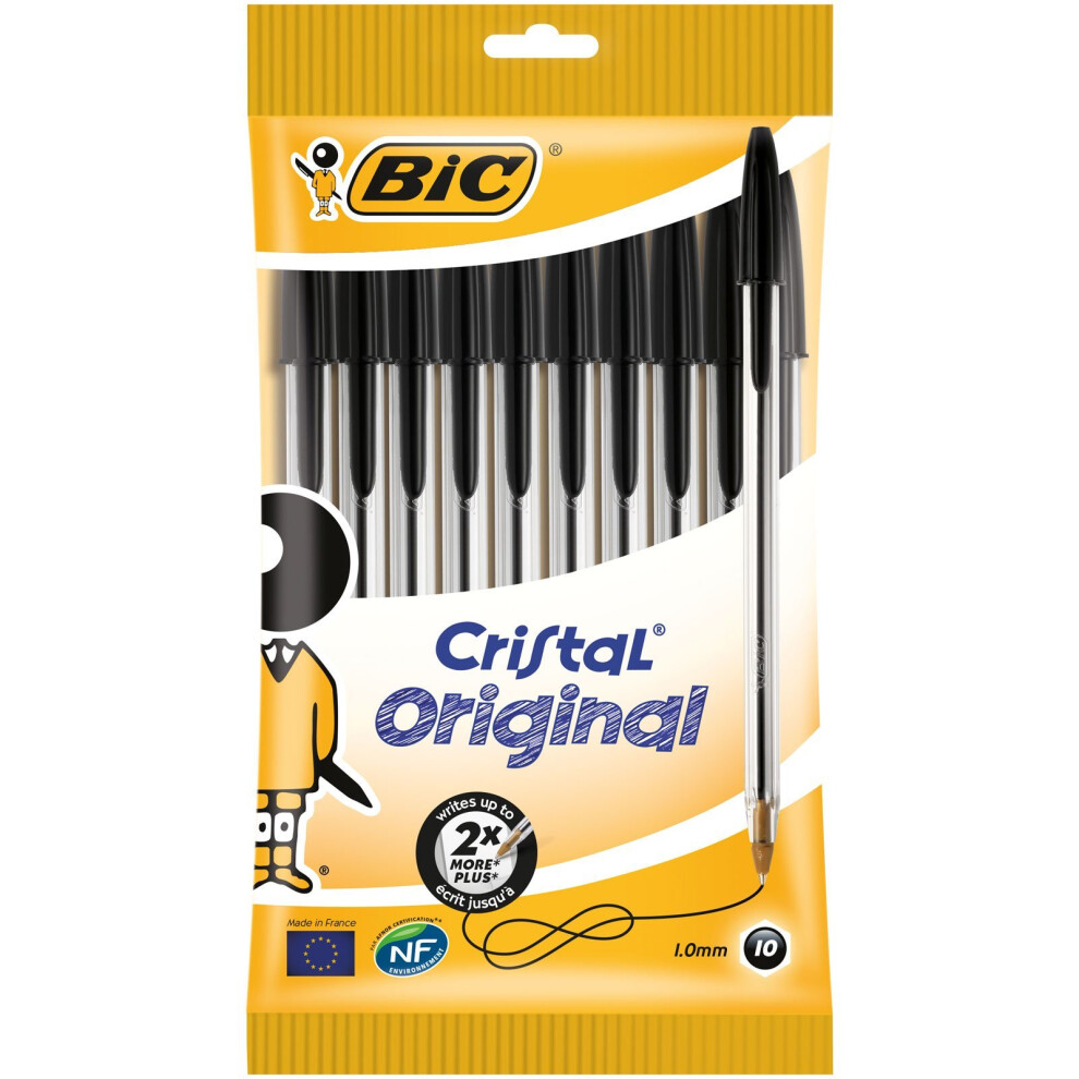 Bic 10Pk Cristal Original Ballpoint Pens - Black