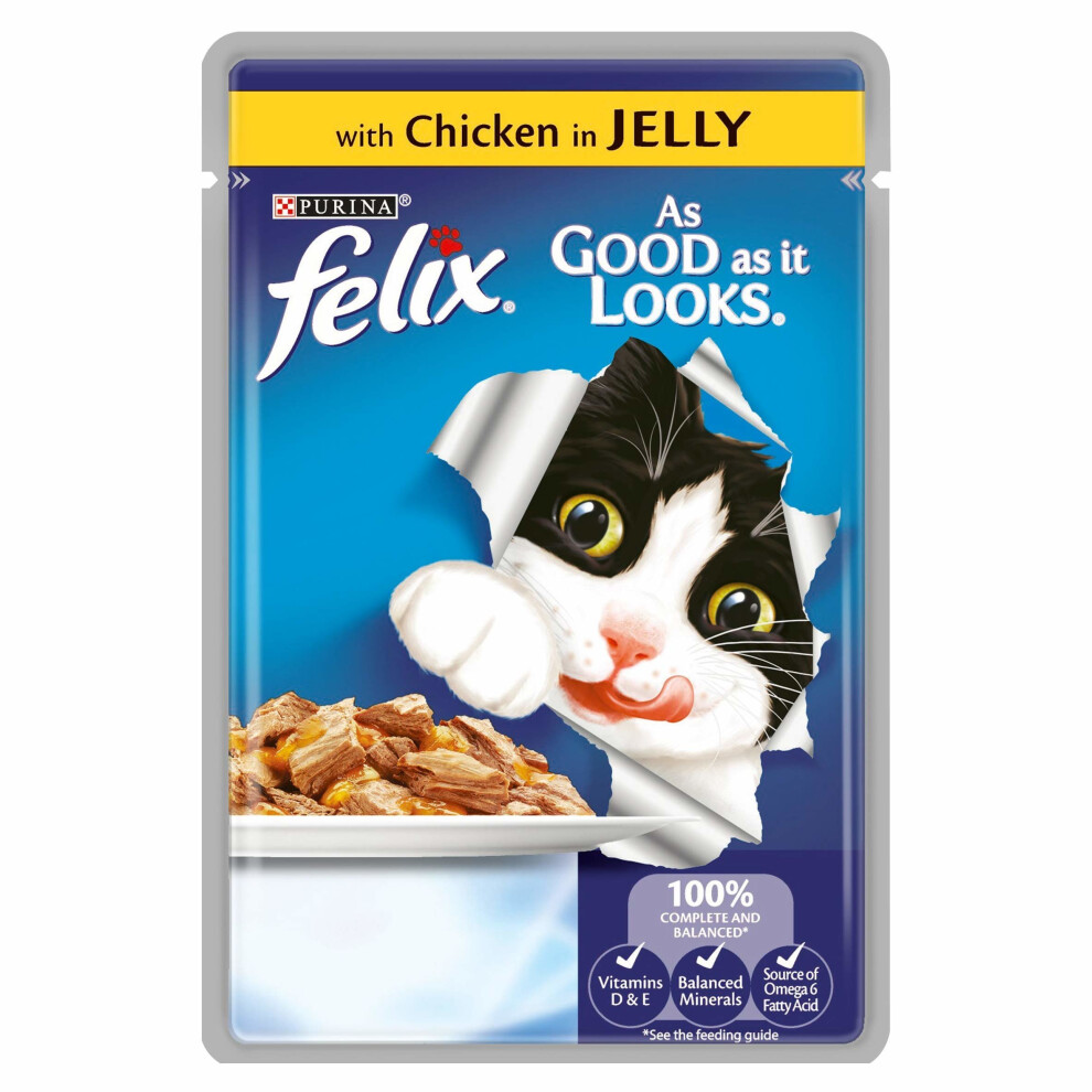 Felix As Good As It Looks Cat Food Pouch Chicken 20 x 100g (20 Pouches)