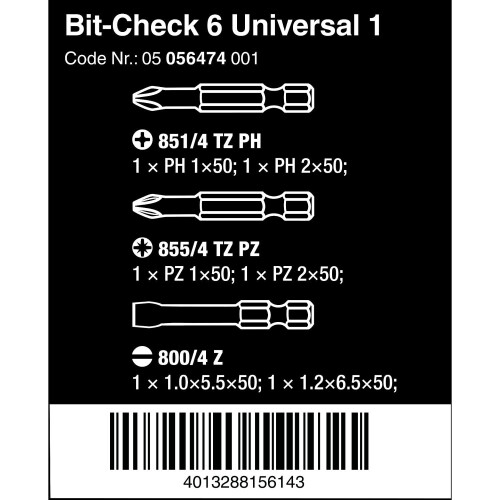 Wera Wera Bit-Check 6 Universal 1 Bit-sæt 2