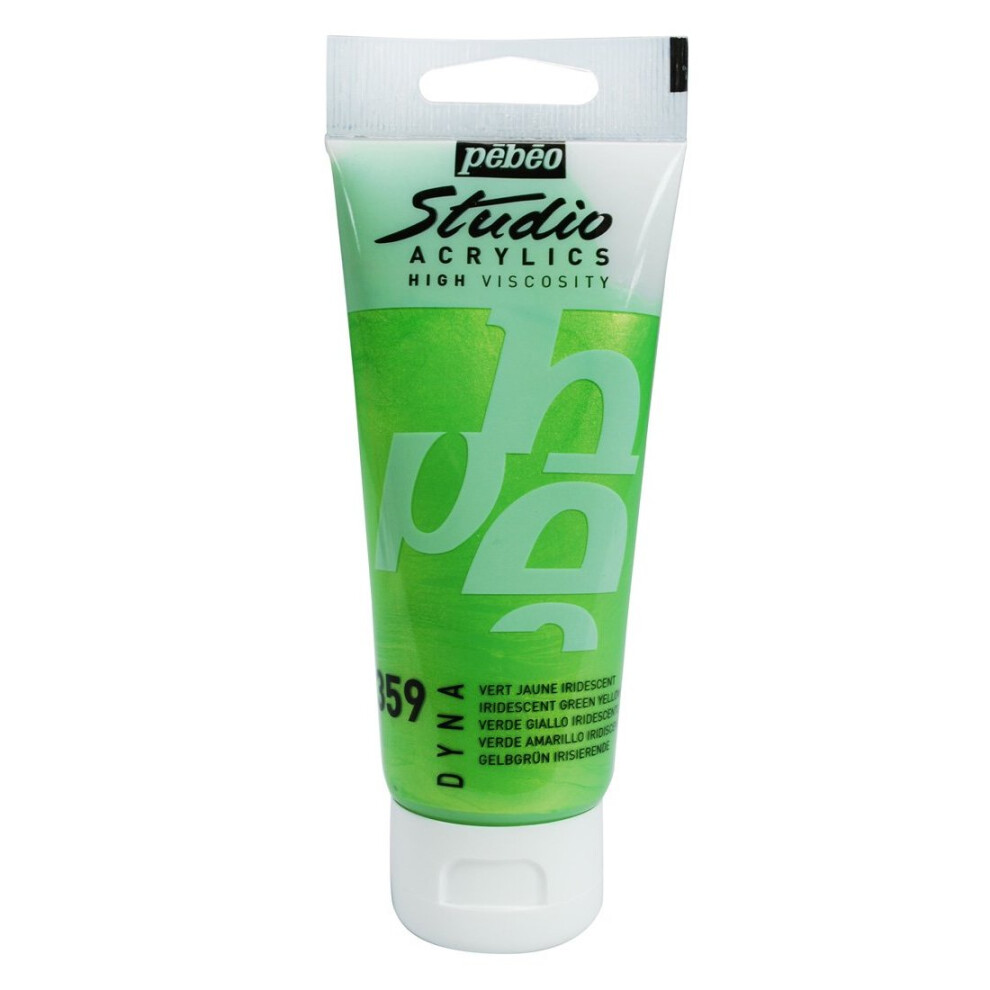 Pebeo Studio Acrylics Fine, 832-359, Vernice Acrilica, Verde-Giallo Iridescente, 100 Ml-image