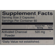 Swanson Premium Activated Charcoal, 260mg, 120 Capsules