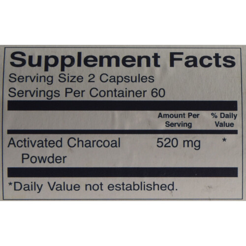 Swanson Premium Activated Charcoal, 260mg, 120 Capsules