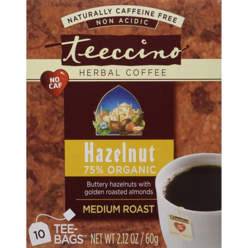 Teeccino Hazelnut Herbal Coffee 10 Tea Bags 1