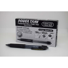 uni-ball 768184000 SN-220 Power Tank Broad Retractable Ballpoint Pens - Black (Pack of 12)