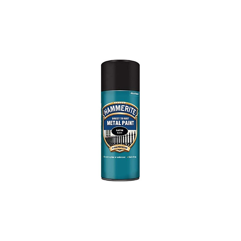 Hammerite 5084778 Metal Paint: Satin Black 400ml (Aerosol)