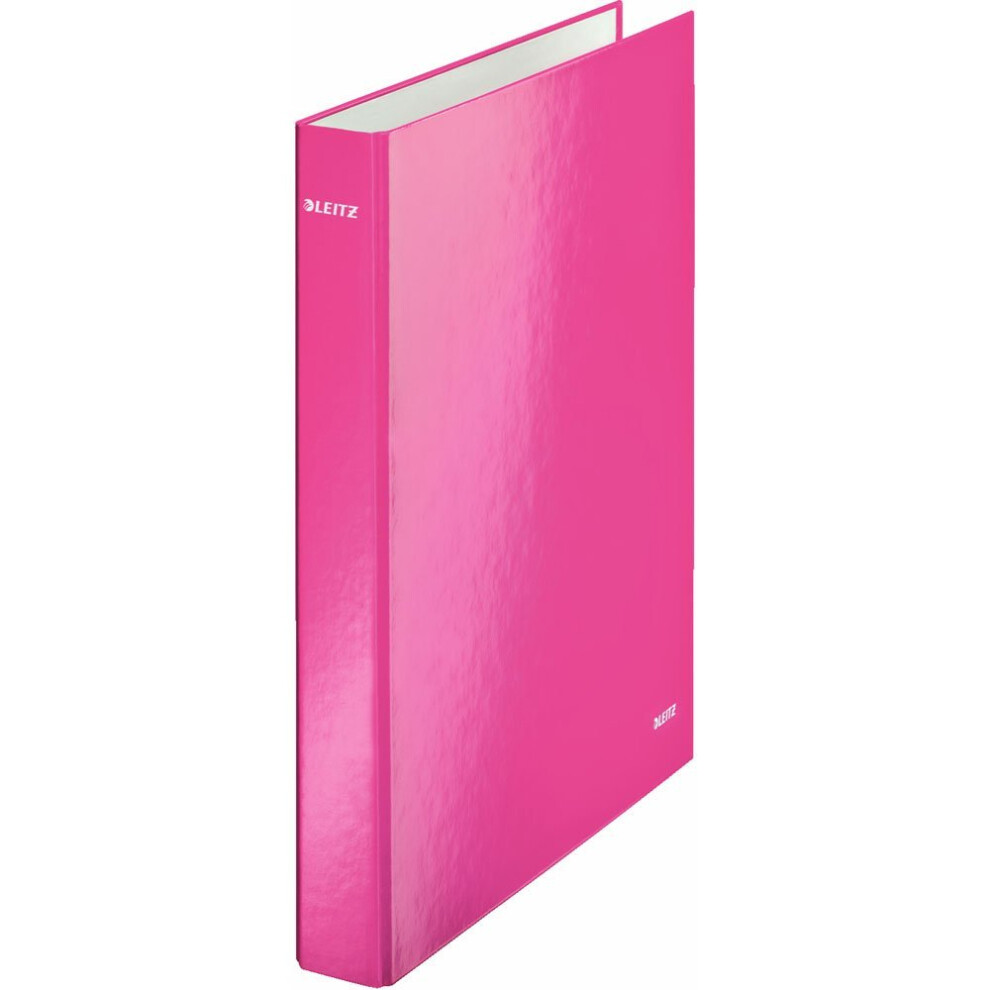 Photos - File Folder / Lever Arch File LEITZ 2 Ring Binder, Holds up to 230 Maxi Sheets, Wow Range, 40 mm Spine, 42410023 - A4, Pink Metallic 4241-00-23 