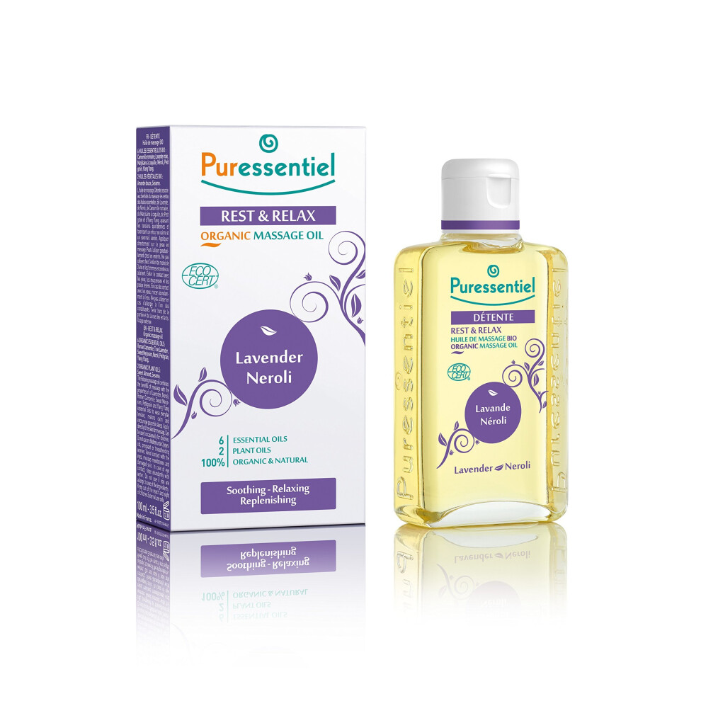 Puressentiel Lavender Rest & Relax Organic Massage Oil, 100 Ml - & Neroli - Relaxing, Soothing - Ease Everyday Tension - Restore Calm & Encourage...