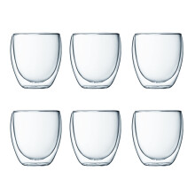 Bodum 4558-10-12 PAVINA Double Walled Thermo Glasses 0.25 L, 8 oz,Transparent, Set of 6