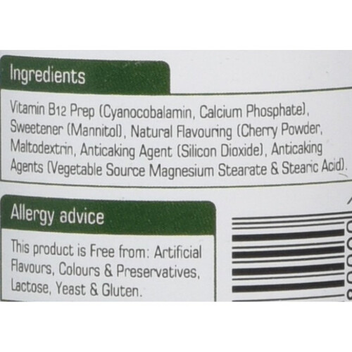 Natures Aid Natures Aid Vitamin B12 Tablets 1000ug Pack of 90 2