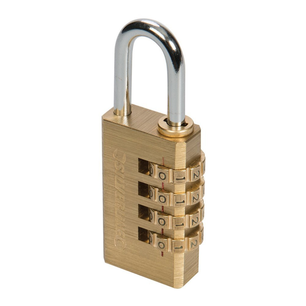 Silverline 360848 4-Digit Combination Padlock Brass 26mm