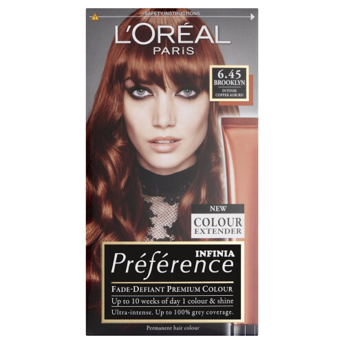 L’Oréal Paris Preference Infinia Hair Dye, 6.45 Brooklyn Intense Copper Auburn