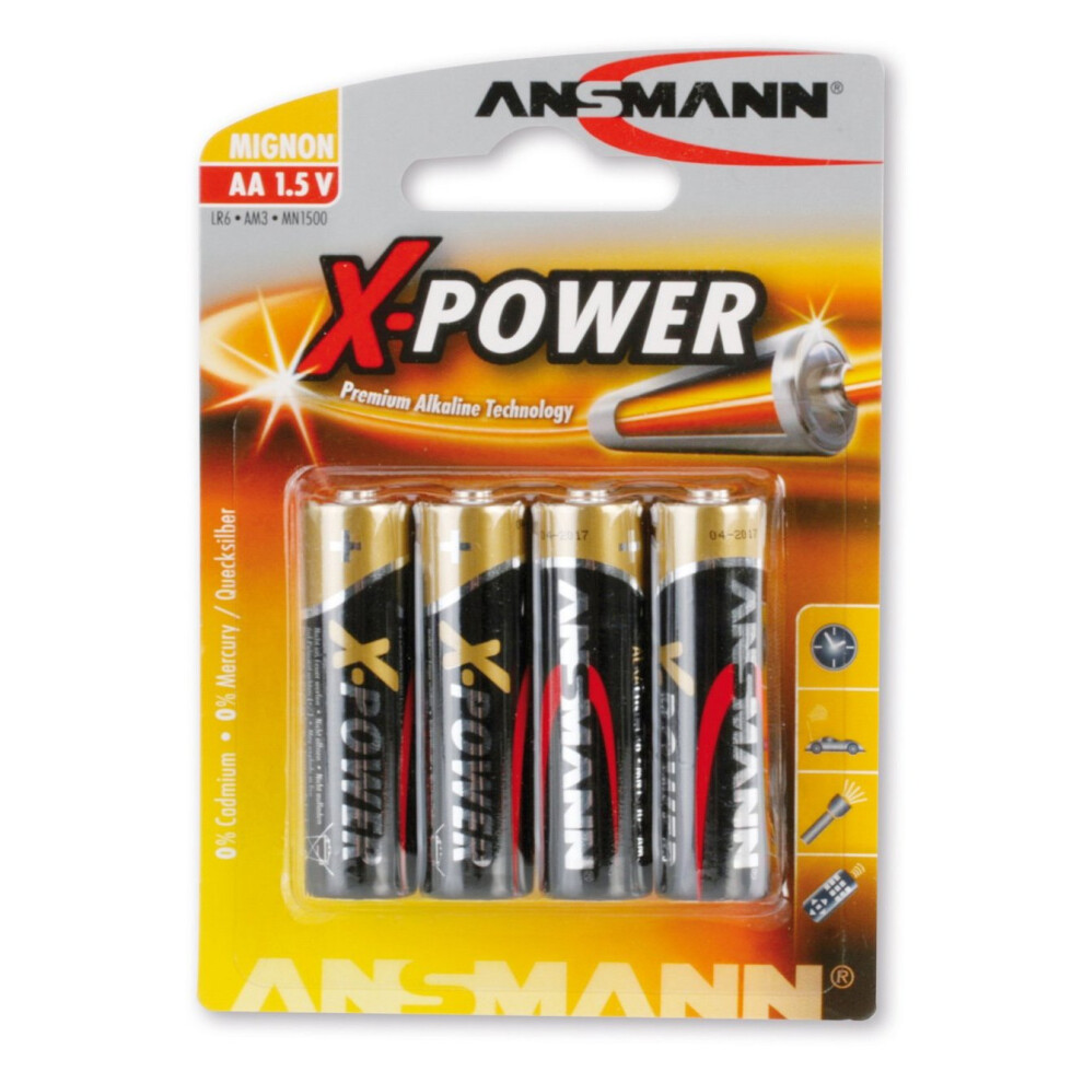 Ansmann Lr6 X-Power 1.5 V Mignon Aa Alkaline Battery (Pack Of 4) 4013674015382