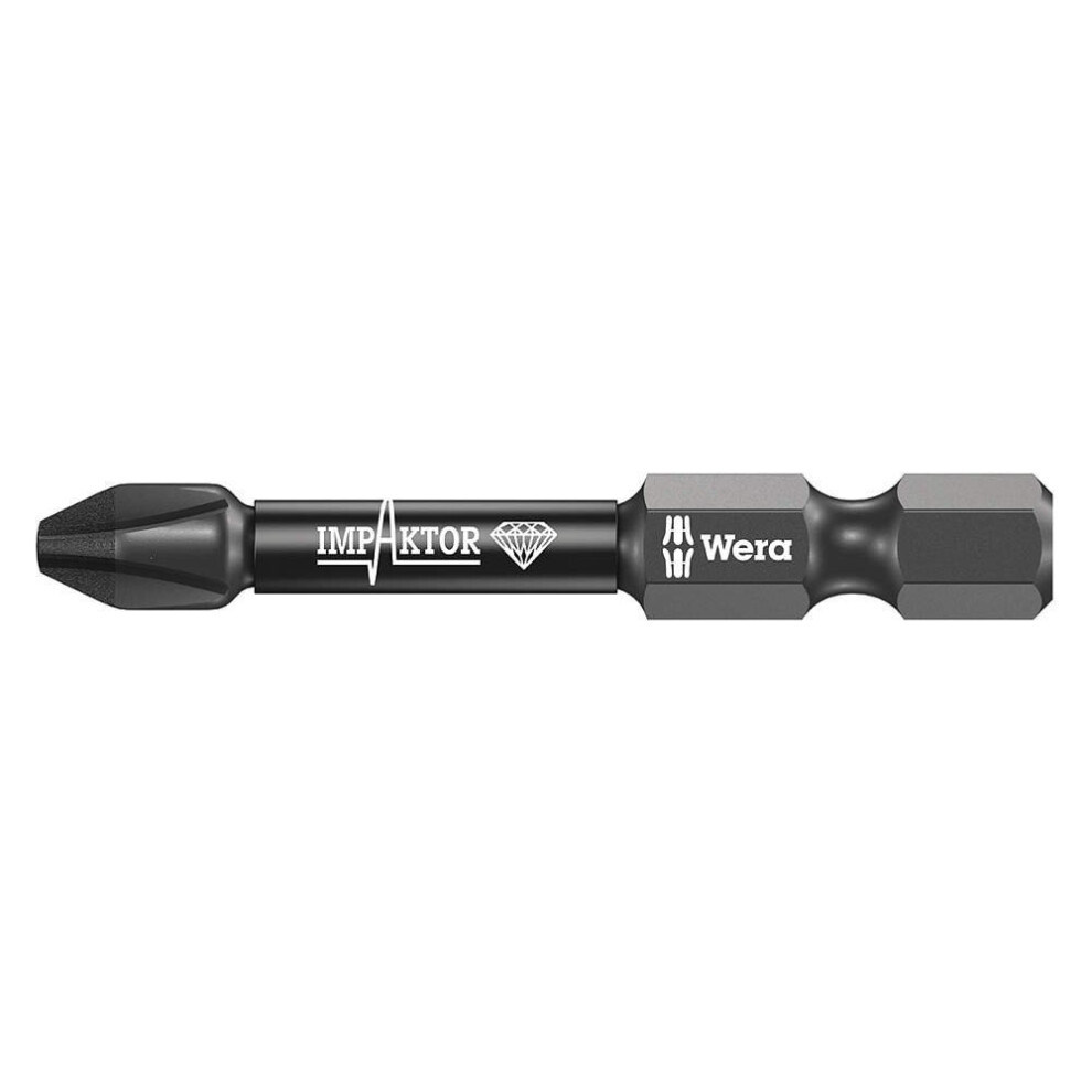Wera 5073956001 Bits for Phillips Screws Impact 851/4 IMP DC SB 1 x PH 2x50mm, Multi-Colour, PH2 carded