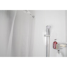 Croydex Professional Plain White Water-Resistant Textile Shower Curtain With Hygiene 'N' Clean 1800 x 1800mm