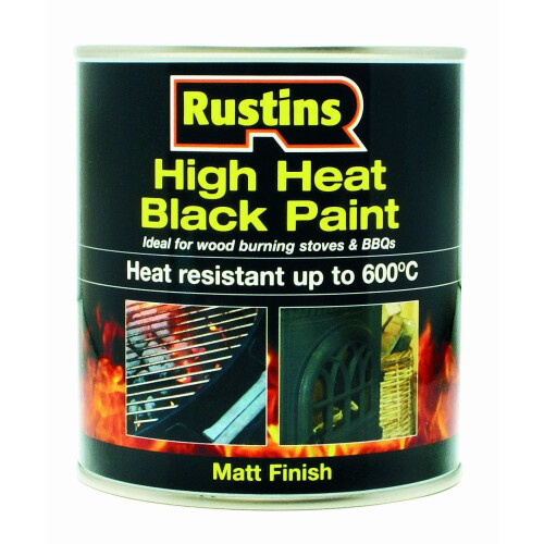 Rustins Rustins High Heat Paint Black 500ml