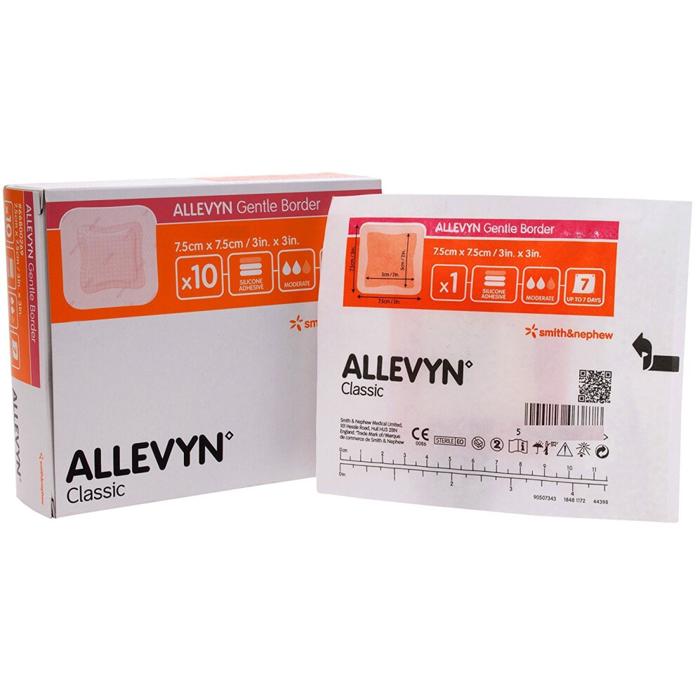Smith-&-Nephew Allevyn Gentle Border - 7.5Cm X 7.5Cm (X10)