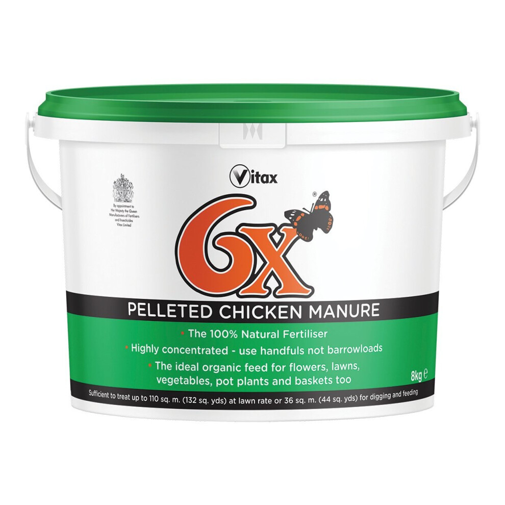 6X 8 kg Pelleted Chicken Manure Organic Fertiliser