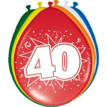 8 Balloons 40th Colorful birthday
