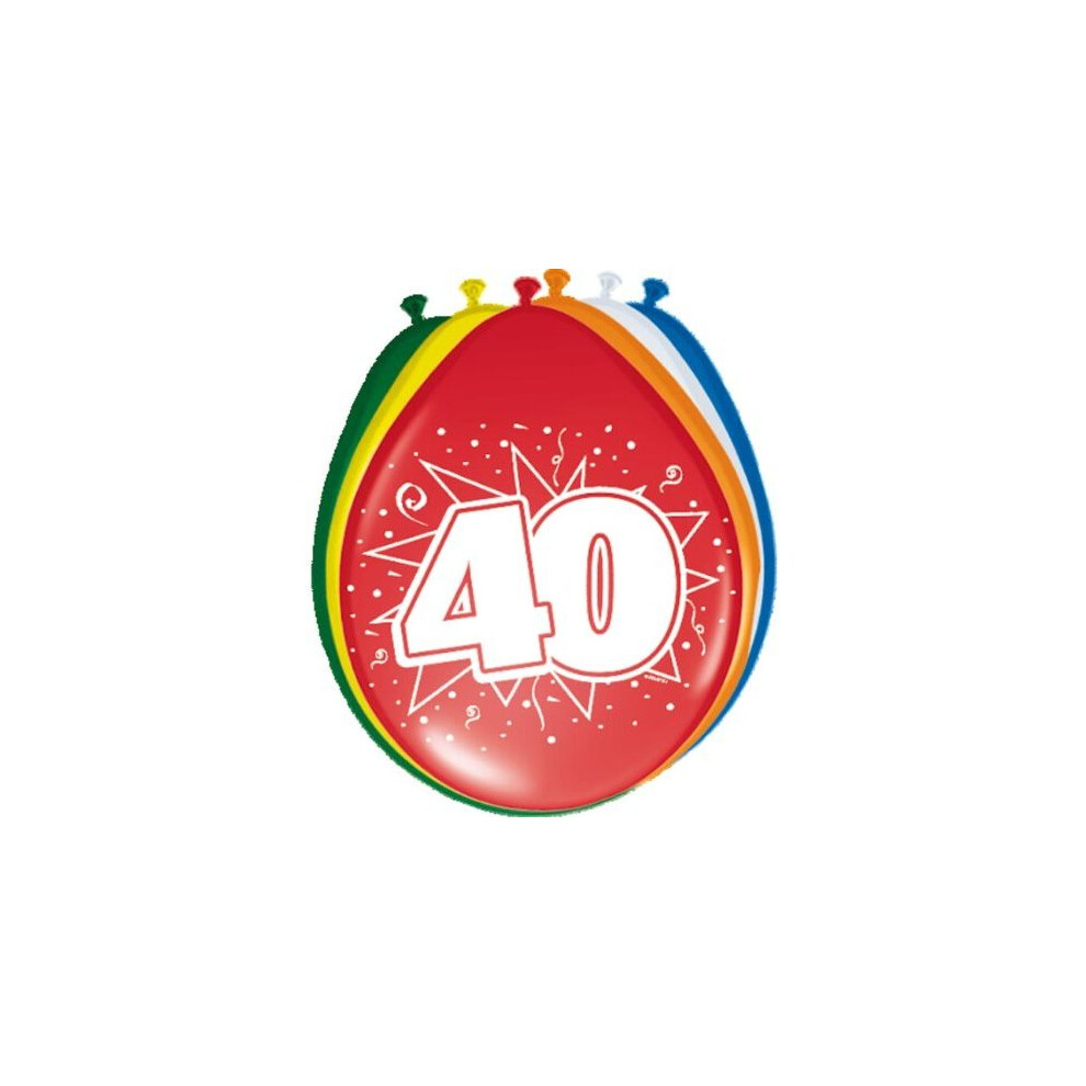 8 Balloons 40th Colorful birthday