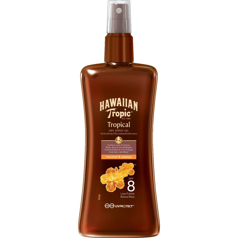 Hawaiian Tropic SPF8 Protective Dry Spray Oil 200ml