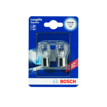 Bosch 1987301050, Car Headlamp Bulb, P21W Long-life, Brake Light, Turn Signal, Tail light, Licence Plate Light