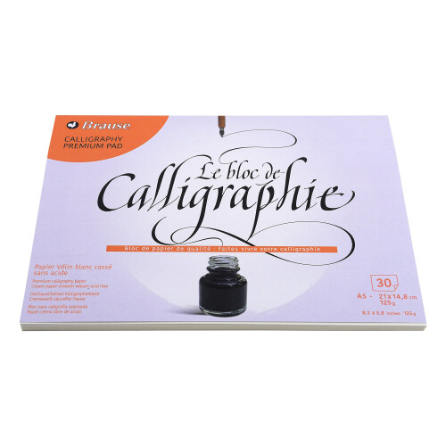 Brause A5 Vellum Calligraphy Pad, White, Pack of 30 Sheets 2