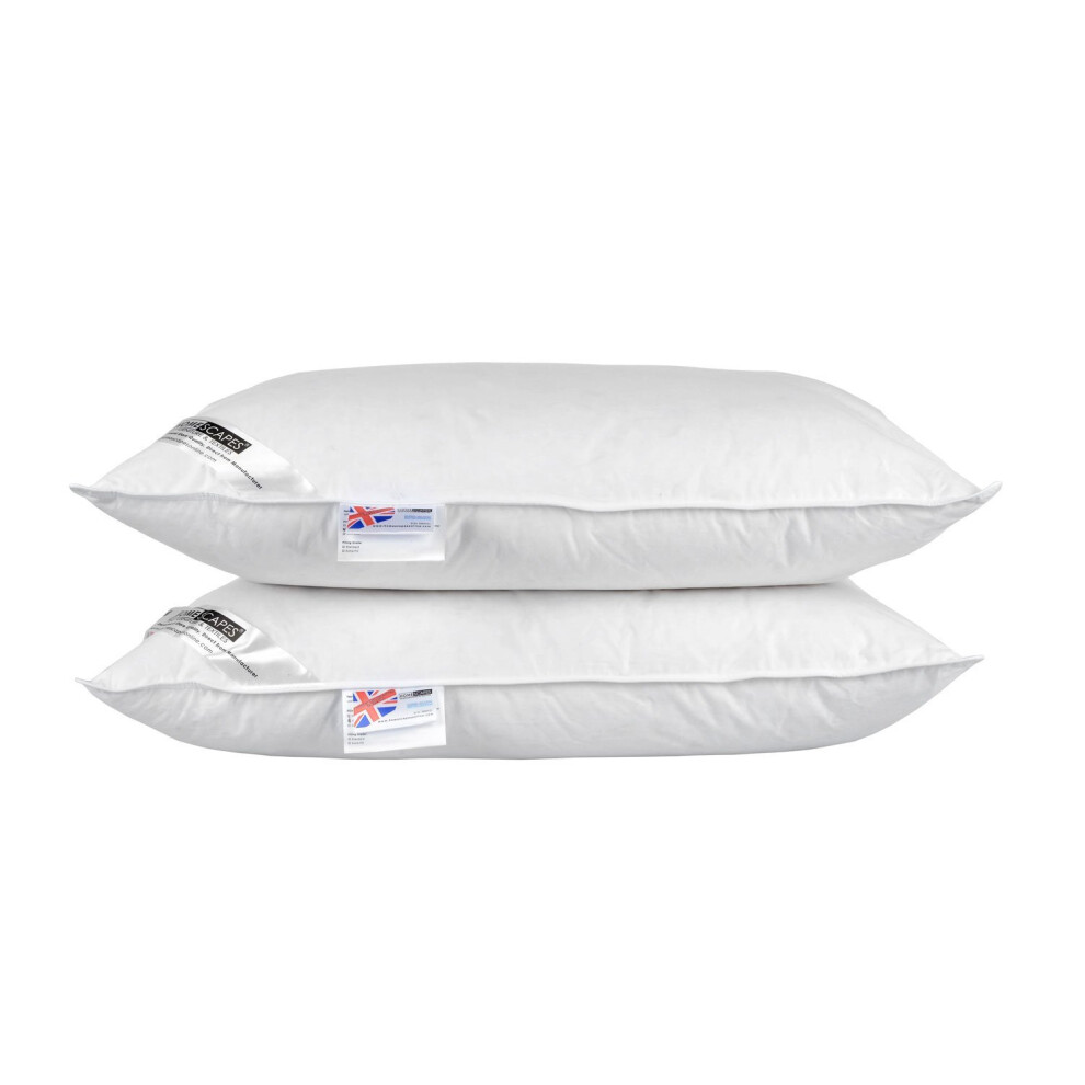 White Duck Feather And Down Pillow Pair