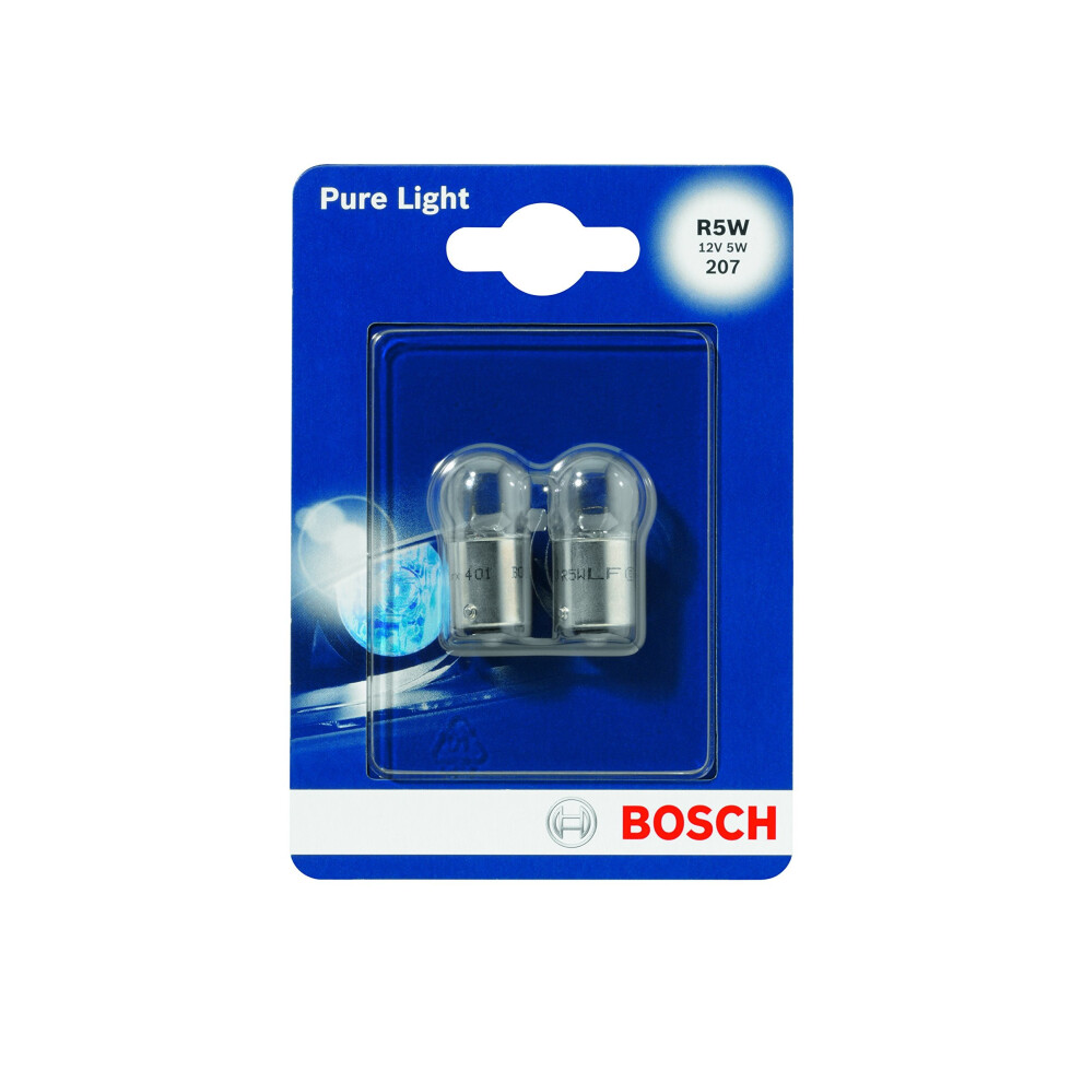 Bosch 1987301022, Car Light Bulb, R5W Pure Light, Brake Light, Turn Signal, Taillight, Licence Plate Light