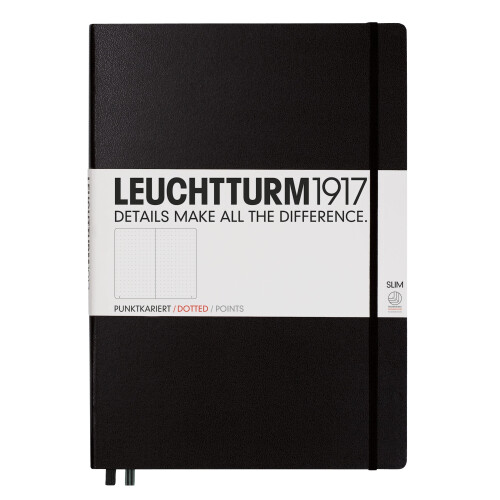 Leuchtturm 1917 Black Slim Master (A4+) Notebook, dotted