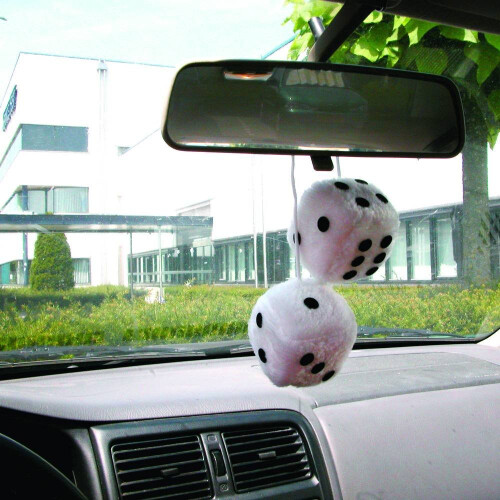 Carpoint 0510078 Fuzzy Dice - White 1