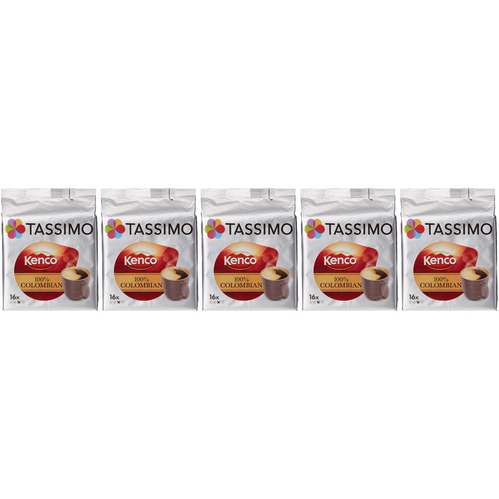 Tassimo Kenco Colombian Coffee Pods (Case Of 5, Total 80 Pods, 80 Servings)
