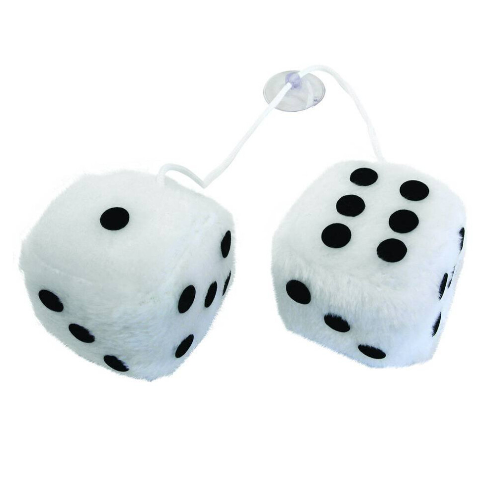 Carpoint 0510078 Fuzzy Dice - White