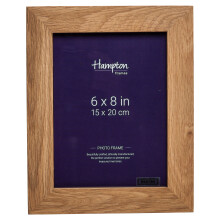 Hampton Frames 464868WO New England Solid Oak Wood 6x8in/A5 (15x20cm) Photo Frame Beautiful Mortise Corner Joints Table Top or Wall Hang