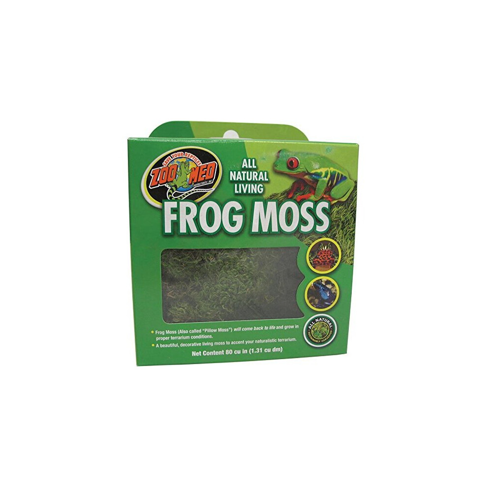 zoomed All Natural Frog Moss 1.3 L - Moisture-Holding Terrarium Substrate for Frogs, Toads, Salamanders & Small Snakes (CF3FM)