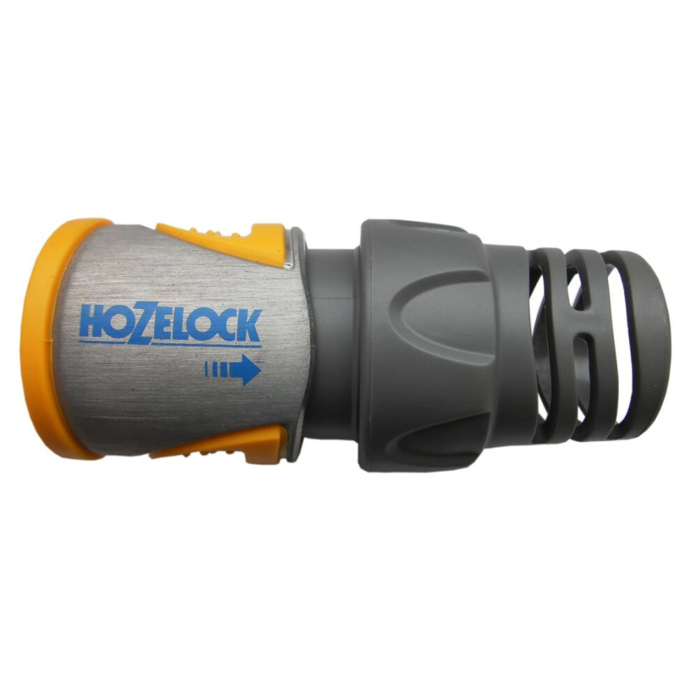 Hozelock Metall Pro Hose End Connector, Grey, 15/19 mm