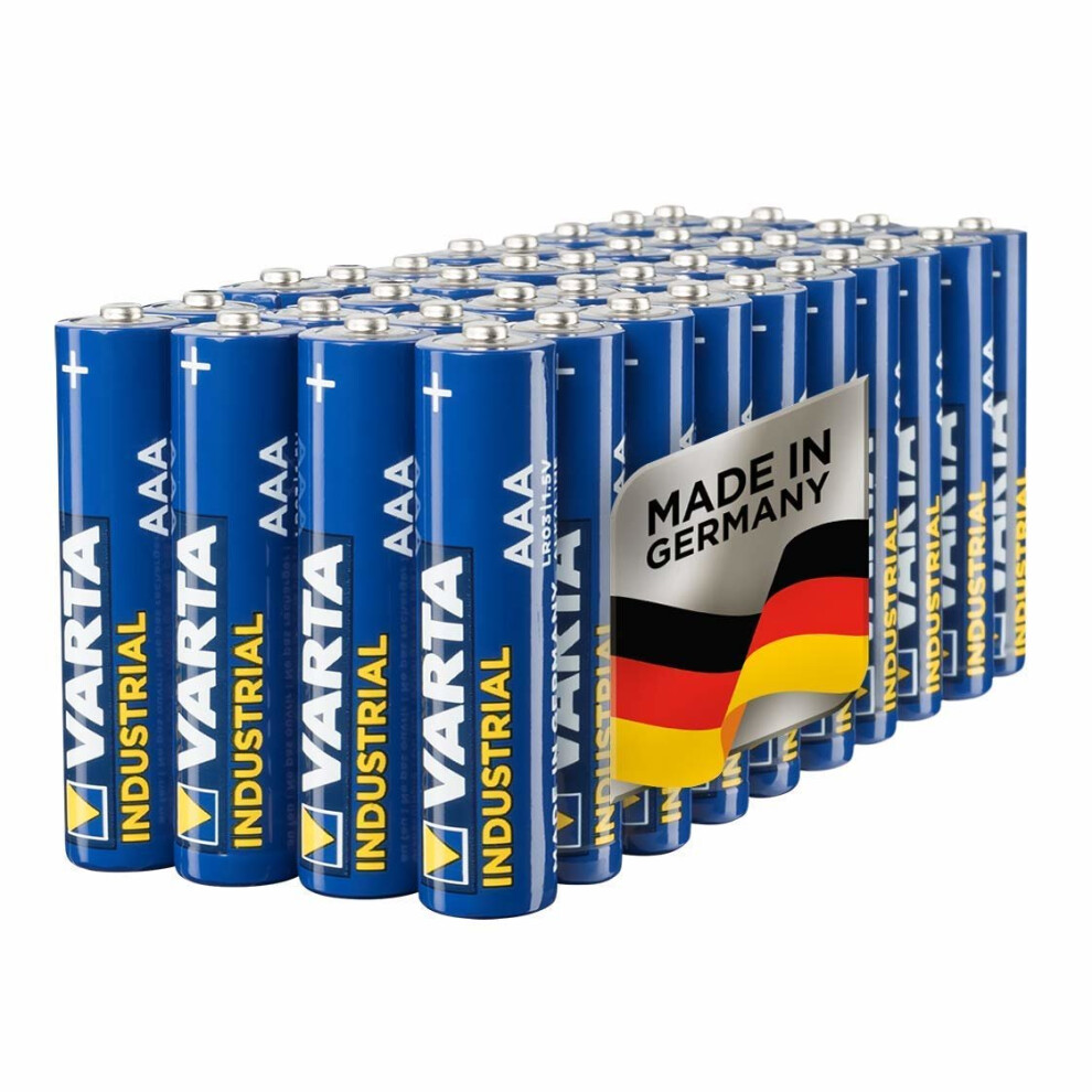 Varta Industrial Battery AAA Micro Alkaline Batteries LR03 - pack of 40, Made in Germany