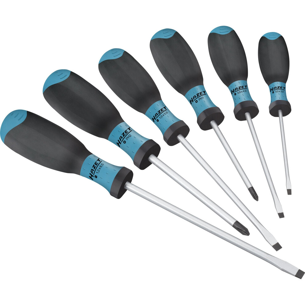 Hazet 810Spc/6 Slot Cross Recess Profile Ph Screwdriver Set With Burnished Tip - Matt Chrome-Plated 4000896158706