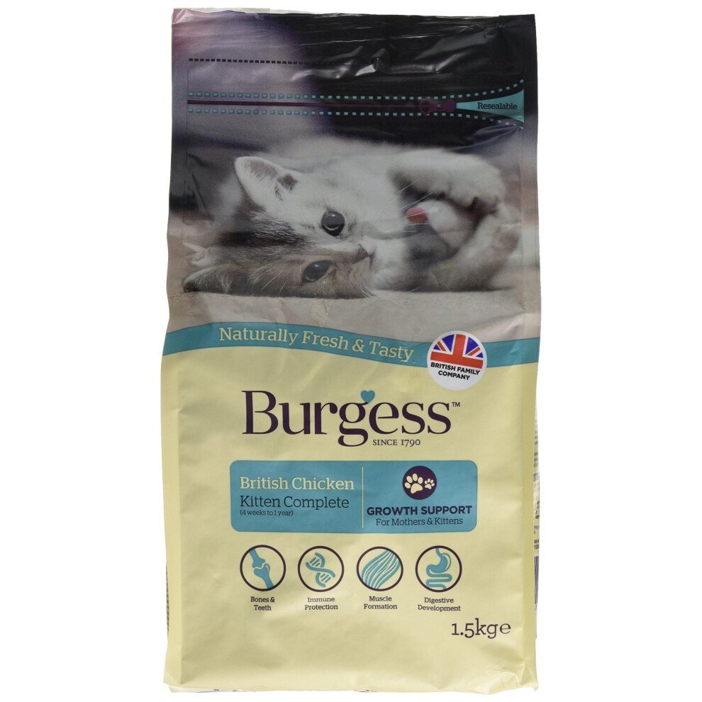 Supacat Burgess Kitten Food British Chicken 1.5Kg (Pack Of 2)