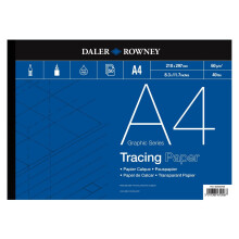 Daler-Rowney A4 60gsm Tracing Paper Pad, 50 Sheets - Highly Transparent, Erasable & Acid-Free | C-403550400