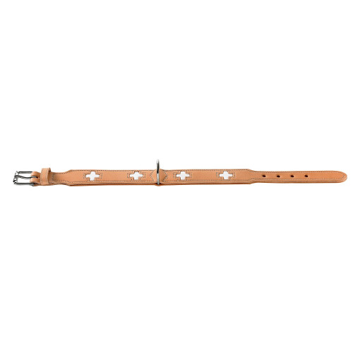 Hunter HUNTER Swiss Nickel Pale Leather Collar, XX-Small, Tan 1