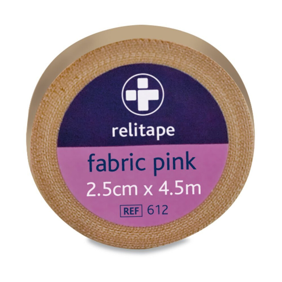 Reliance-Medical 2.5 Cm X 4.5 M Pink Relitape Fabric Elastic Strapping Tape